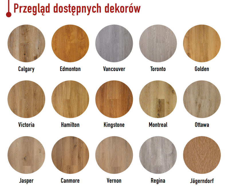 Przegląd dostępnych dekorów SPC/LVT